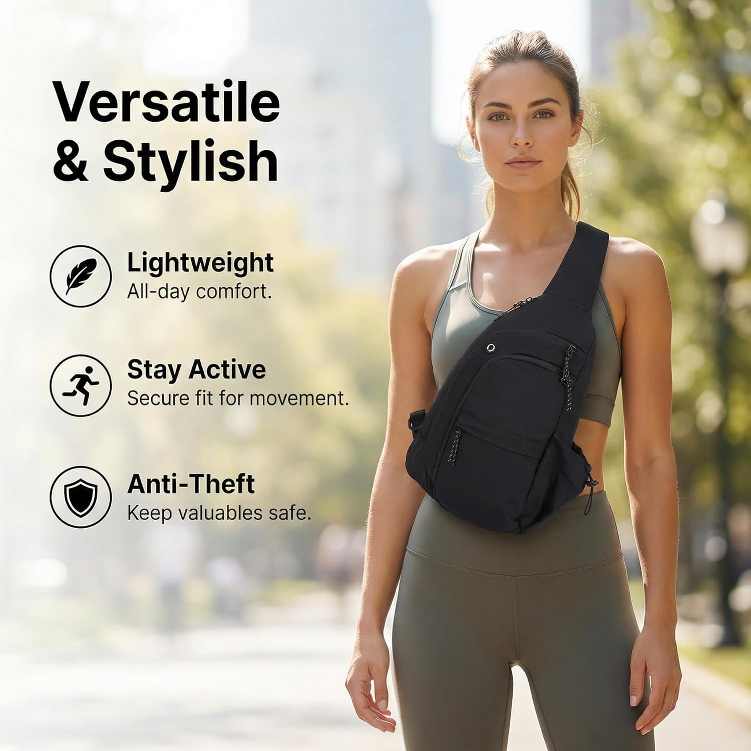 Sling Bag for Women, Anti-Theft RFID Nylon Crossbody Purse with Adjustable Strap for Travel & Shopping - Image 7