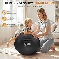 Vista 6 de Gruper Yoga Ball, Extra Thick Non Slip Exercise Ball for Workout, Birthing, Balance, Stability, Pregnancy, 4 Sizes Anti Burst Chair for Home and