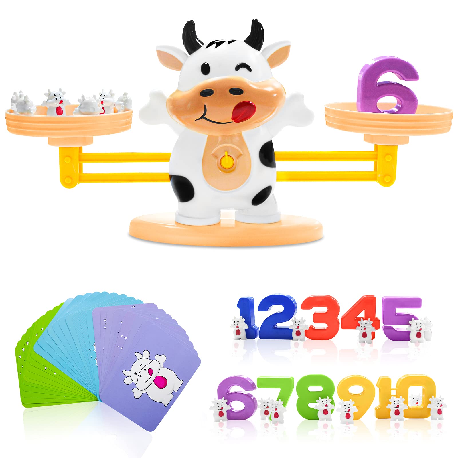 Topbright – Balanza Matemática Yummy Bear – Juego Montessori De Sumas Y Restas – Incluye Números Y Cupcakes – A Partir De 3 Años