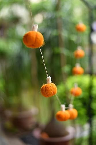 Miniatura 4 de De Kulture - Guirnalda de frutas de calabaza rellena de fieltro de alta calidad 100% biodegradable para Halloween, árbol de Navidad, colgar en la