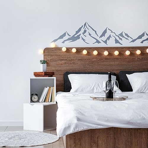 Miniatura 8 de NAKLEO Plantilla de pared de borde de 8,3 x 17,7 pulgadas, patrón de nudos de vela de cuerda, plantilla de plástico reutilizable, rayas de pintura,