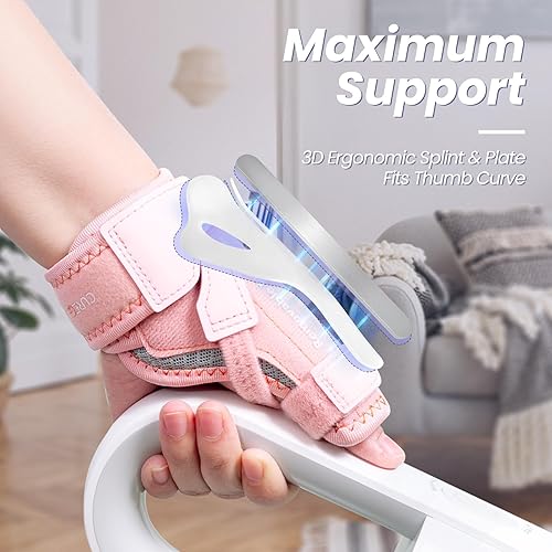 Miniatura 3 de Nuevo soporte para el pulgar 2 en 1, férula extraíble para el pulgar para mano izquierda derecha con 3 niveles de estabilidad, soporte reversible