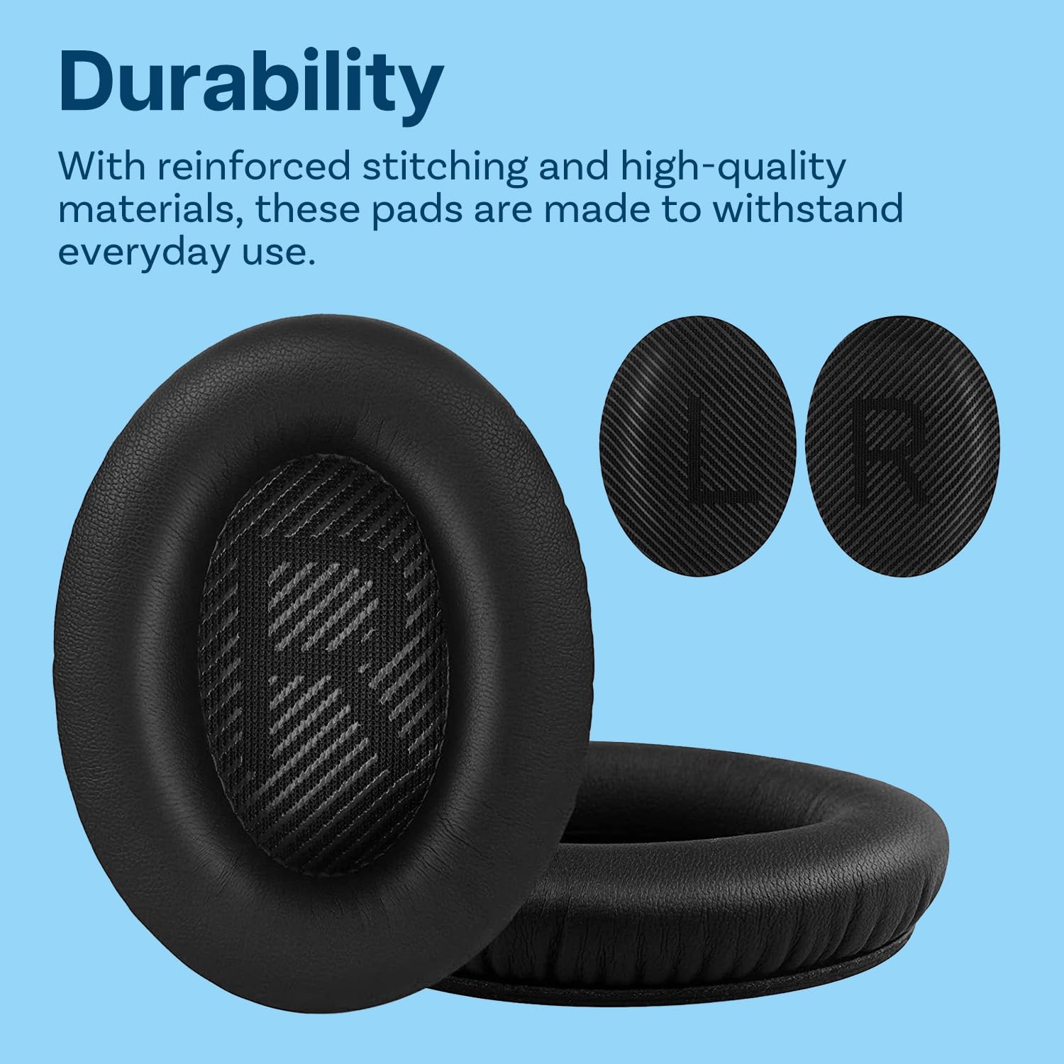 Cuscinetti Auricolari Di Ricambio Per Bose QC35/QC35 II - In Pelle Morbida, Con Rete Antipolvere - Foto 4