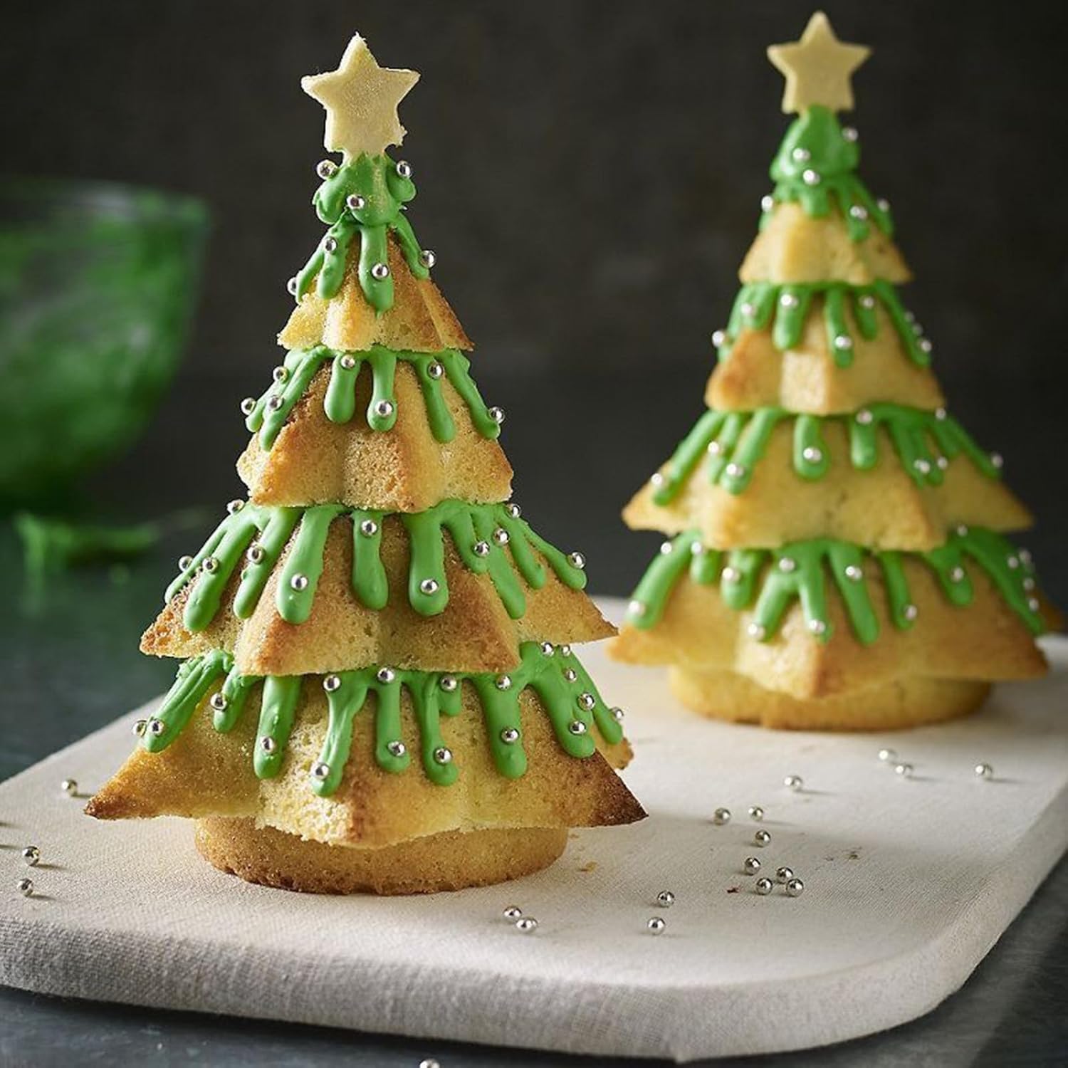 Skytail 2pc Christmas Tree Gingerbread House Silicone Baking Molds 3D Christmas House Cake Molds for Baking Chocolate Candy Xmas Cake Theme Decoration Cupcake Brownies Candle Wax Melts Soap Molds 3