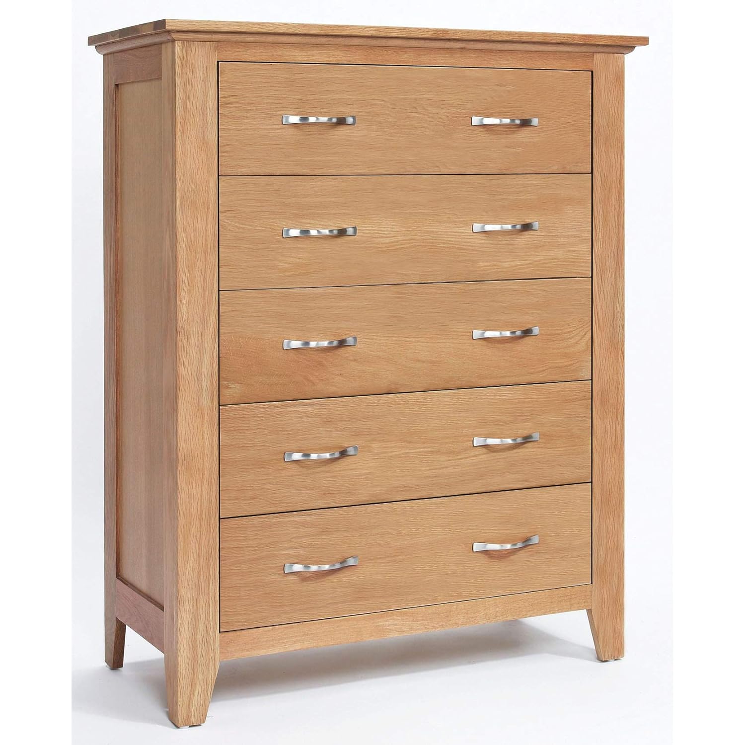 Hallowood Camberley Large 5 Drawer Chest in Light Oak Finish Solid