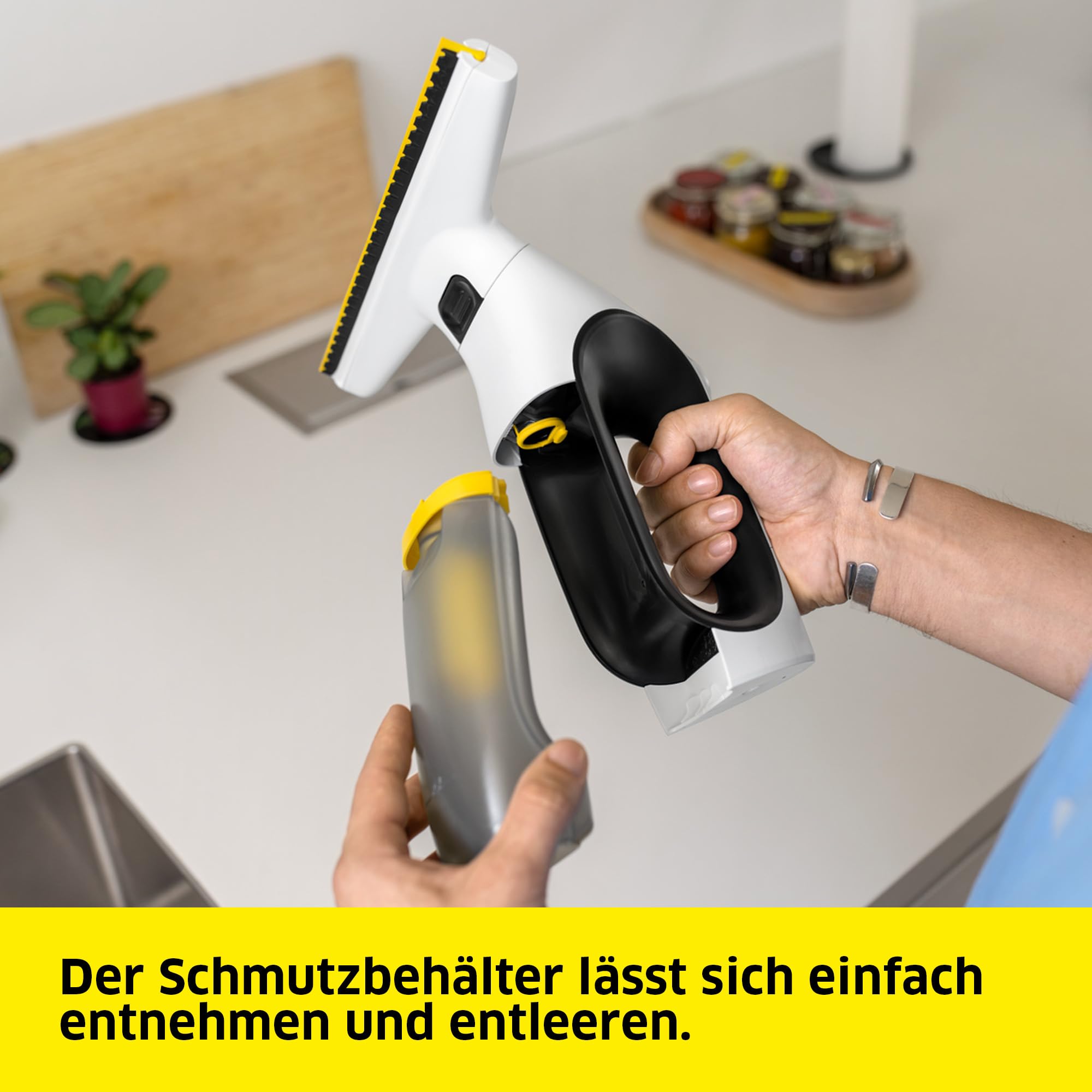 Kärcher Akku-Fenstersauger WV 2 Universal Care, Akkulaufzeit: 35 min., Schmutzwassertank: 120 ml, Sprühflasche mit Mikrofaser-Wischbezug, 20 ml Fensterreiniger, USB-C-Port