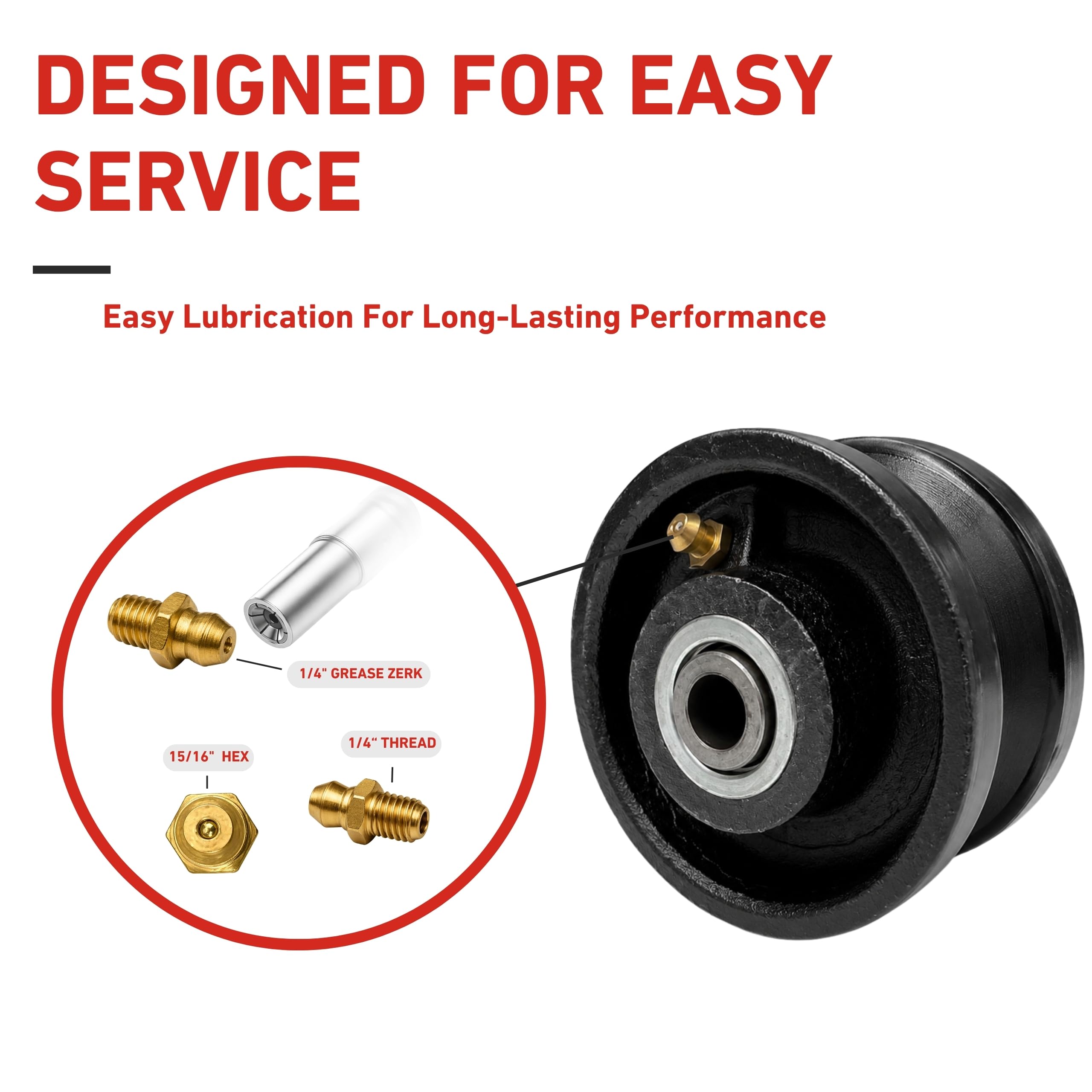 3” Inch V-Groove Gate Wheels Cast Iron Steel Sliding Gate Rollers Metal Gate Wheel Inverted V Shape for Slide Gates with Detachable Bolt V Groove Caster Wheel for Gate (3" Wheel) — Amazon image 6