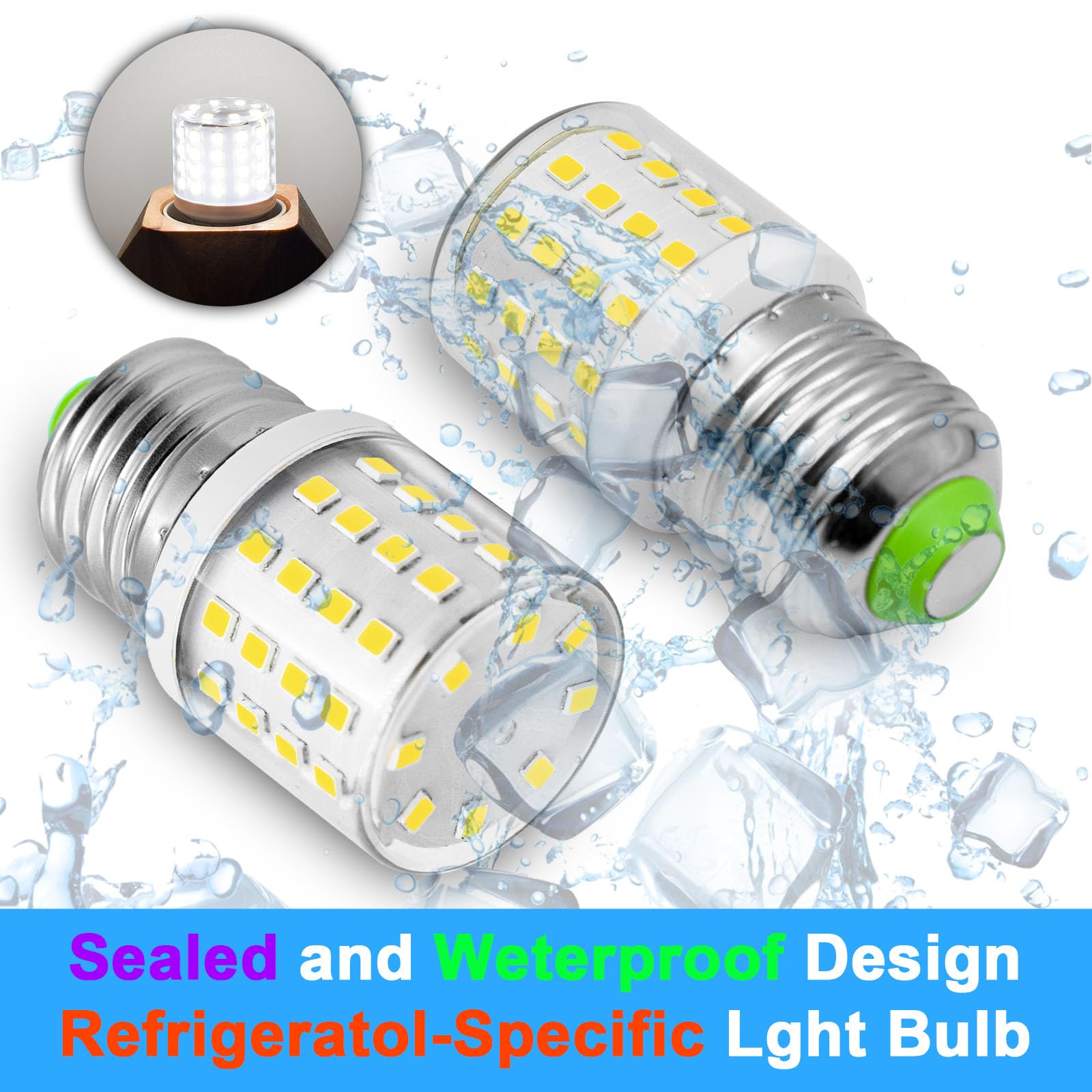 Upgraded AC 100-265V 3 5W KEI D34L Refrigerator Bulb 5304511738 LED Freezer Light Bulbs fit for Frigidaire Kenmore — view 4