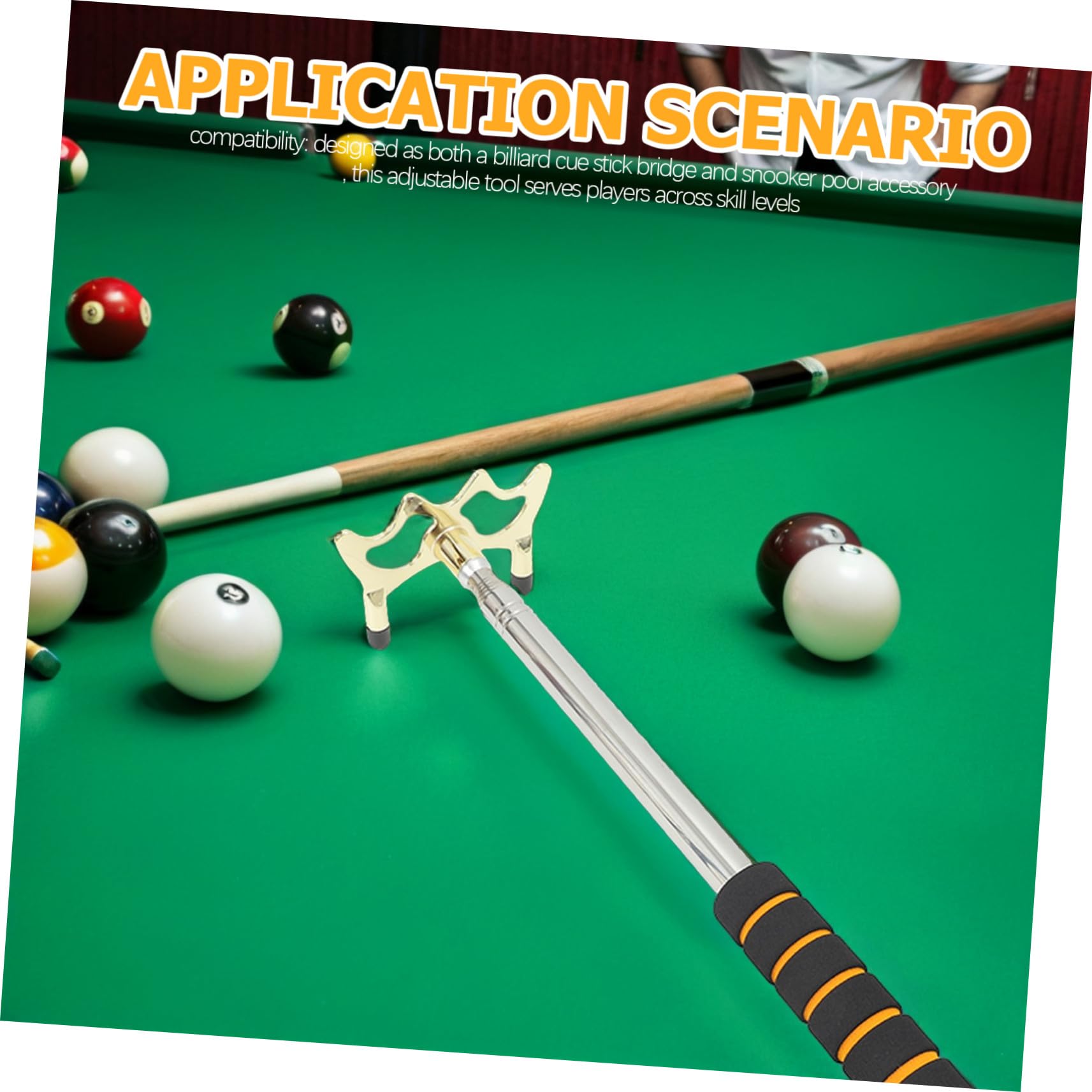 ABOOFAN 2stücke Einziehbarer Billard-brückensteg Aus Edelstahl Teleskopischer Snooker-queue-brückensteg Abnehmbare Queueablage Pool-brückensteg Für Snookertische