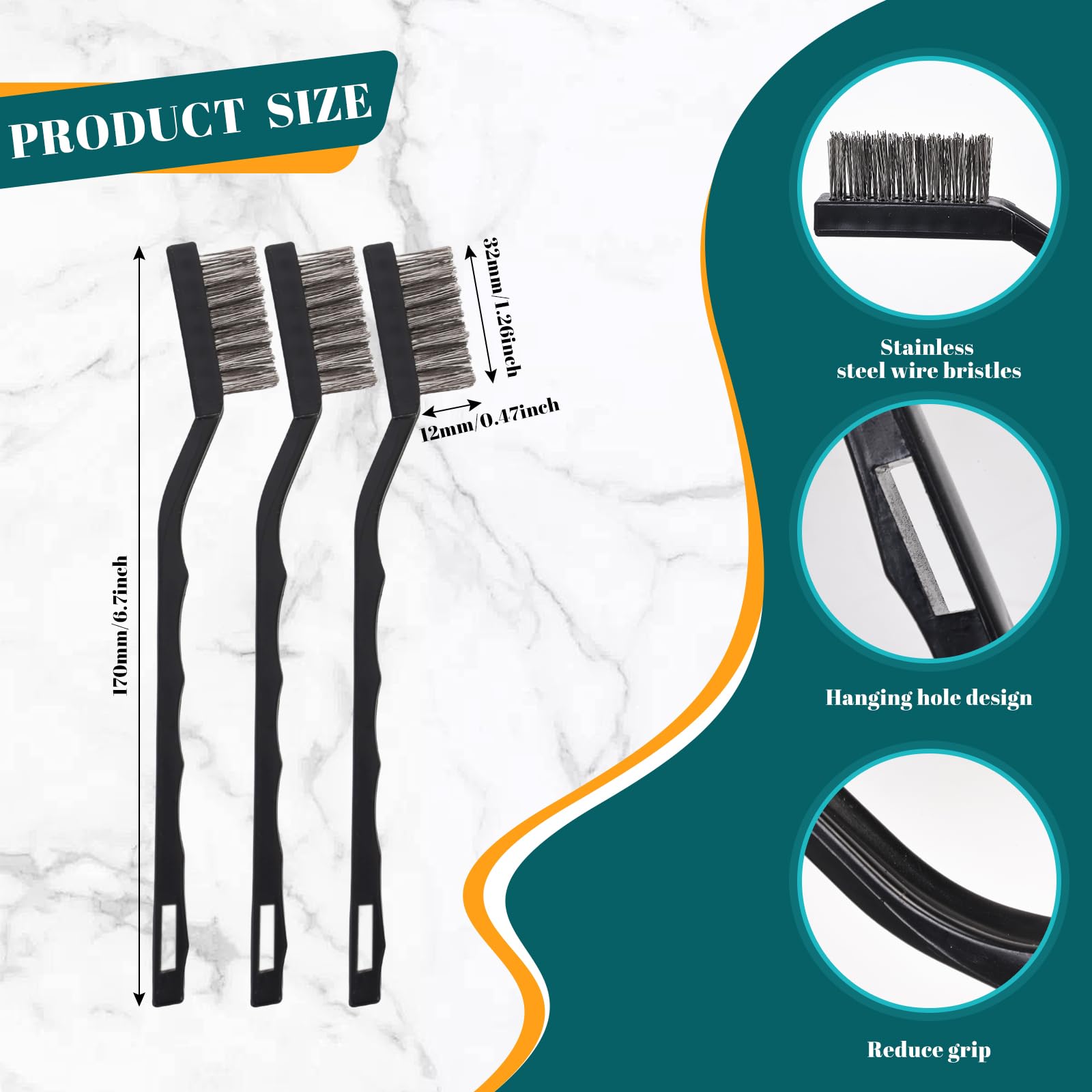 Mini Wire Brush Set - 15 Stainless Steel Brushes -2 Mini Wire Brush Set - 15 Stainless Steel Brushes -2