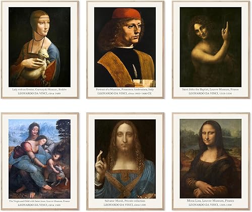 Miniatura 1 de Arte de pared de pintor maestro Leonardo da Vinci, pintura al óleo clásica, impresiones en lienzo, exposición de arte de pared, artistas famosos,
