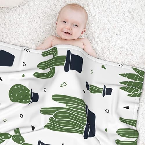 Miniatura 7 de Manta de bebé para niños y niñas, diseño rústico de cactus verde oscuro del desierto, súper suave y cómoda, manta de doble capa para bebé recién