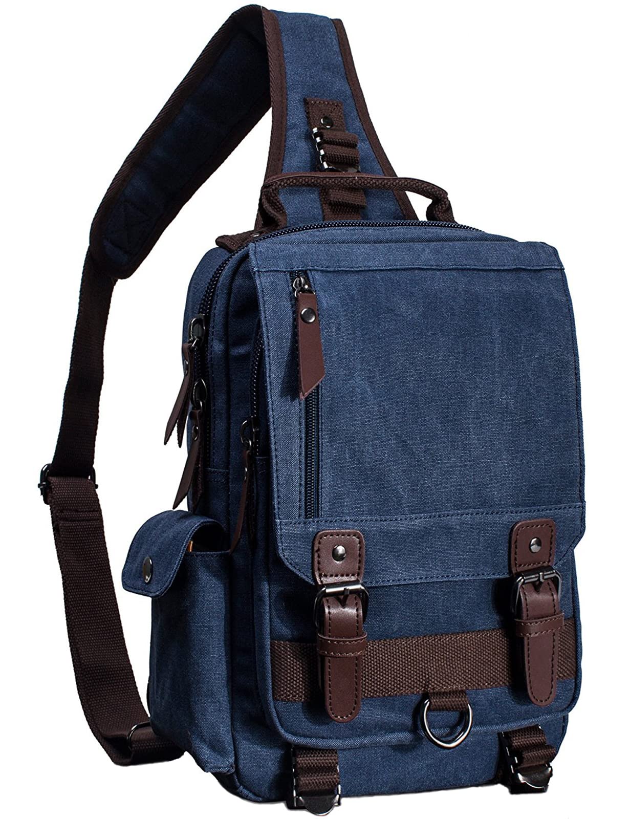 mygreen Canvas Cross Body Messenger Bag Shoulder Sling Backpack Travel Rucksack