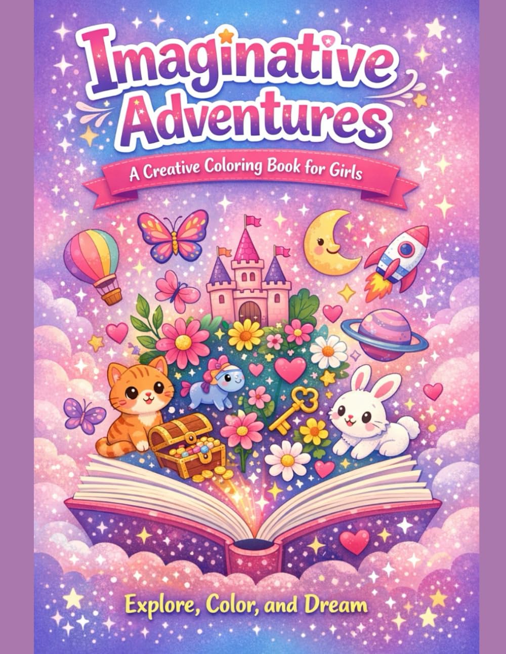 Imaginative Adventures: A Creativa Coloring Book for Girls: Explore, Color and Dream