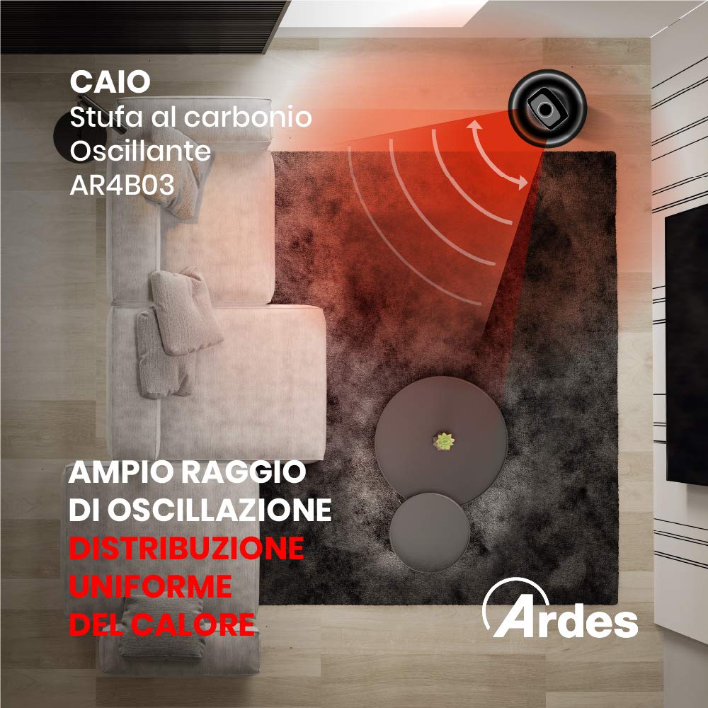 Stufetta elettrica Ardes AR4B03 - Interno - 1000 W - Riscaldatore ambiente elettrico a infrarossi -