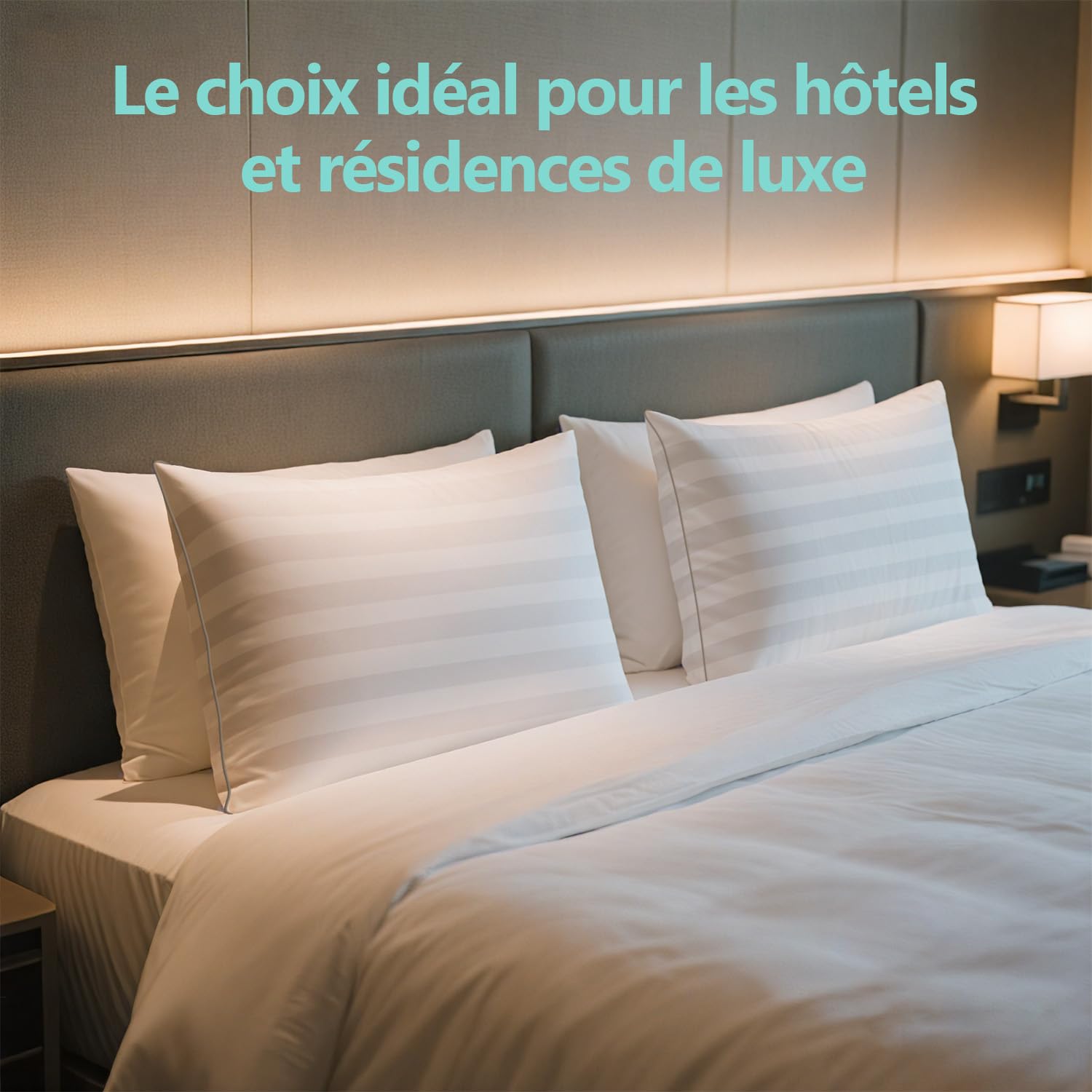 Oreiller 50x70 cm Lot de 2, Oreillers doux Moelleux, Qualité Hôtelière de Luxe, Oreillers Classiques, Coussin Respirant et Doux, Lavable, Idéal pour Dormeurs sur Le Côté, Le Dos et Le Ventre | Qualité Hôtelière de Luxe, Oreillers Classiques, Lavable, Idéa