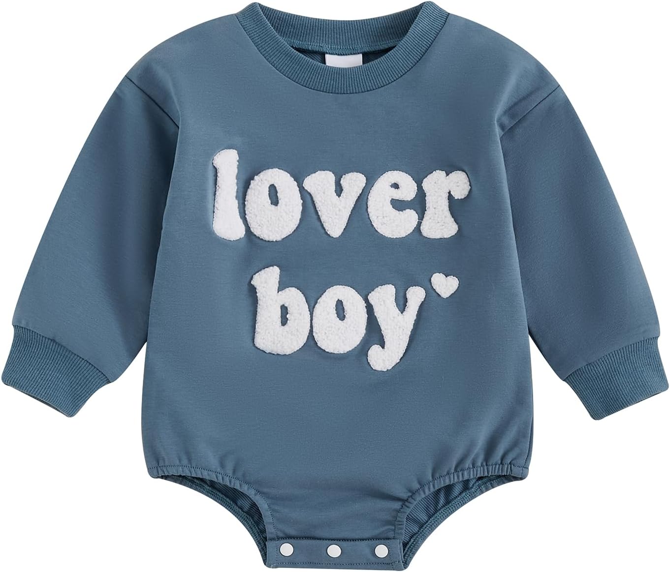 Ursobutegl Newborn Baby Boys Romper Sweatshirt Lover Boy Letter Embroidery Bodysuit Sweater Valentines Outfit Clothes