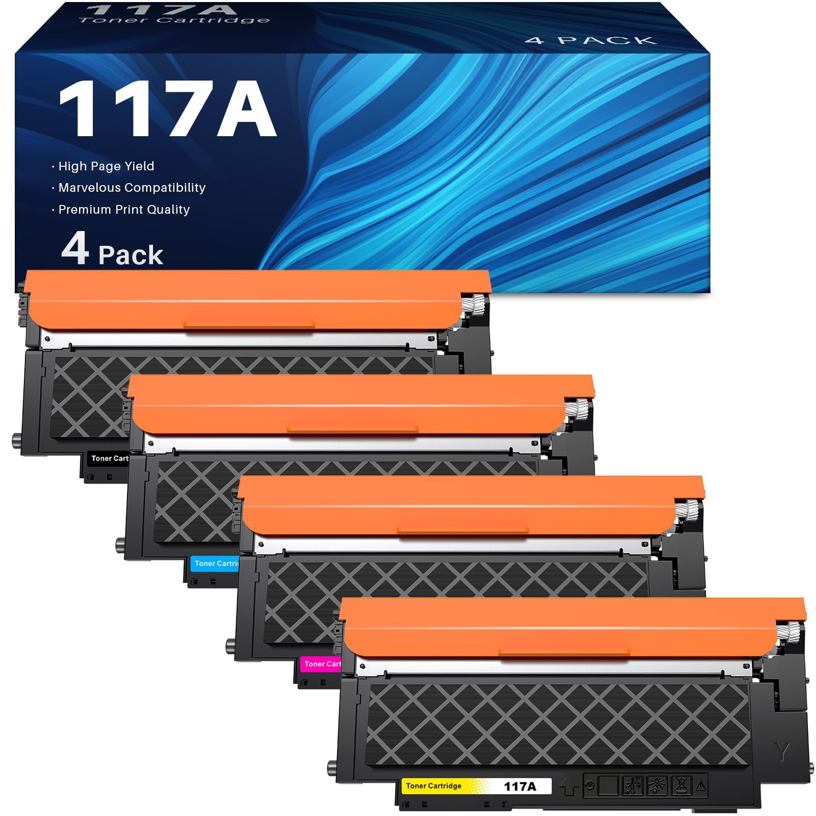 INK4U 117A Tonerkartusche als Ersatz für HP 117A Color Laser MFP 179fwg 178nwg 150nw 179fnw 178nw 150a W2070A W2071A W2072A W2073A Toner Drucker