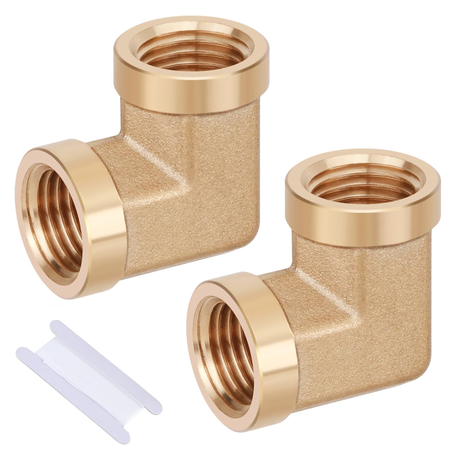 2pcs 1/4” Brass Fittings 90 Degree Barstock Street Elbow 1/4" NPT Female Pipe to 1/4" NPT Female Pipe 1/4 NPT Female Elbow Forged Brass Pipe Fittings