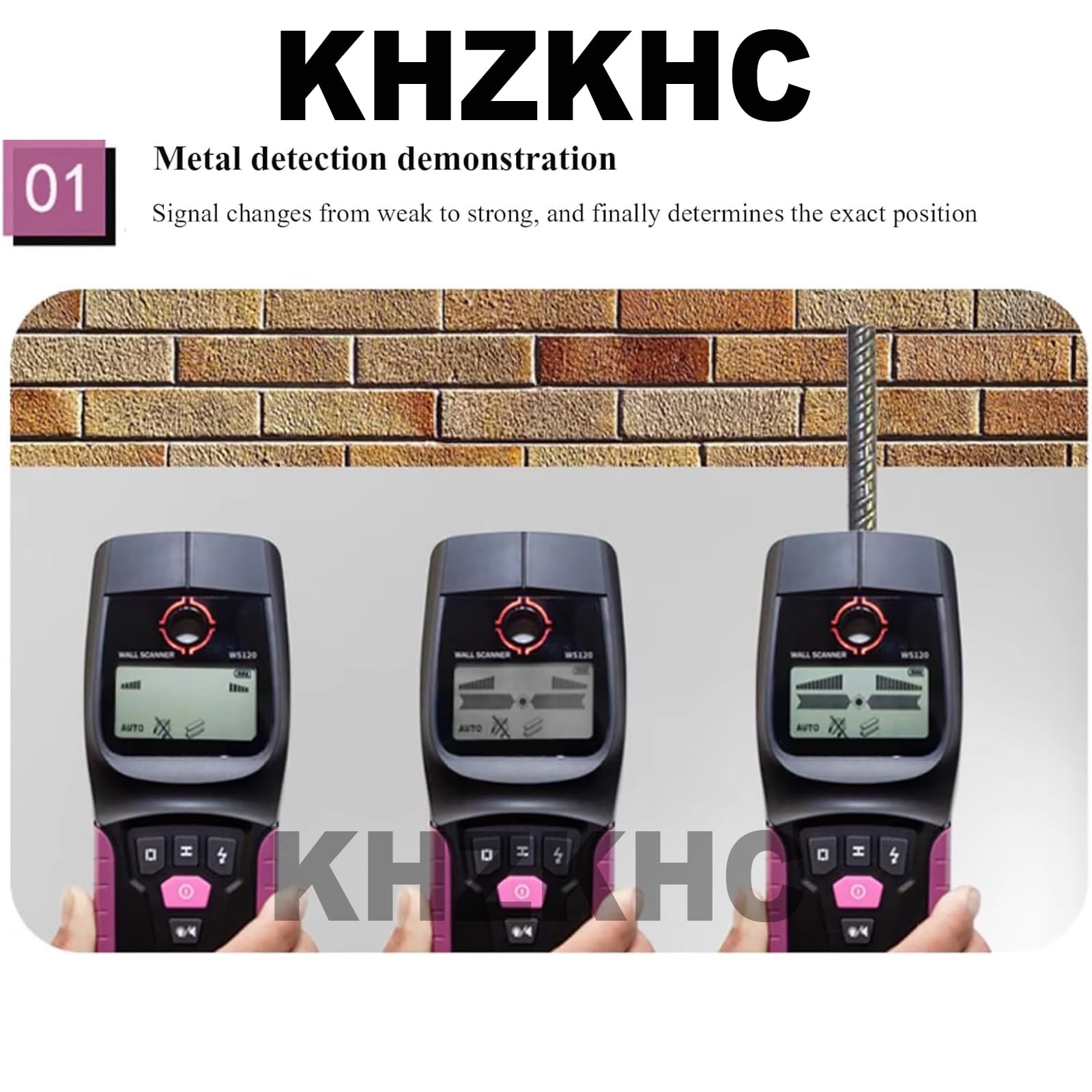 Escáner de pared, detector de metales y cables vivos, localizador de tuberías de agua de PVC, metal ferroso de 110 mm, cable vivo de 50 mm, madera de 25 mm, detección de tuberías de agua de 35 mm