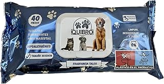 Quibropets Wet Wipes with Powder for Paw Hygiene for Dogs and Cats - Deep and Effective Cleaning in One Step - Paw Cleaner for Pets - 40 Count
