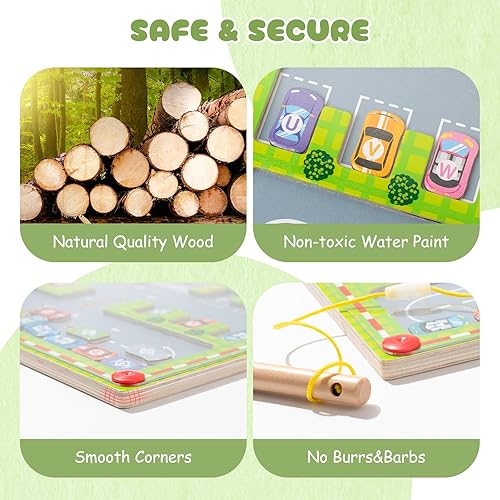 Miniatura 5 de Busy edition Rompecabezas magnético de letras del alfabeto, juguetes Montessori para niños de 3 a 5 años, juguetes de habilidades motoras finas para