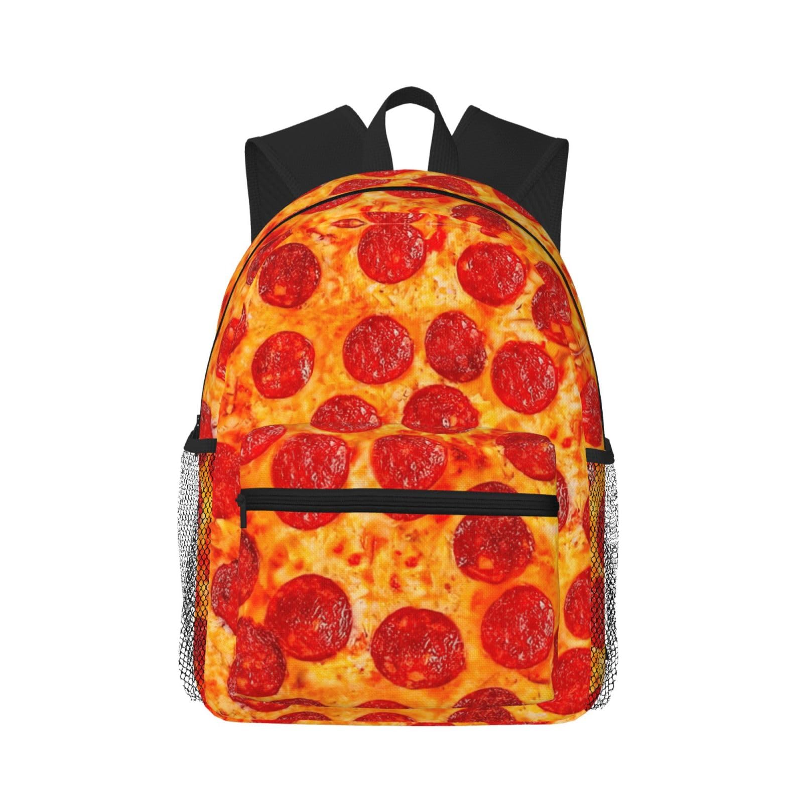Yyoretp 3D Pizza Pepperoni Print Casual Laptop Backpack,Classic backpack for Travel Work, Lightweight Pack Back