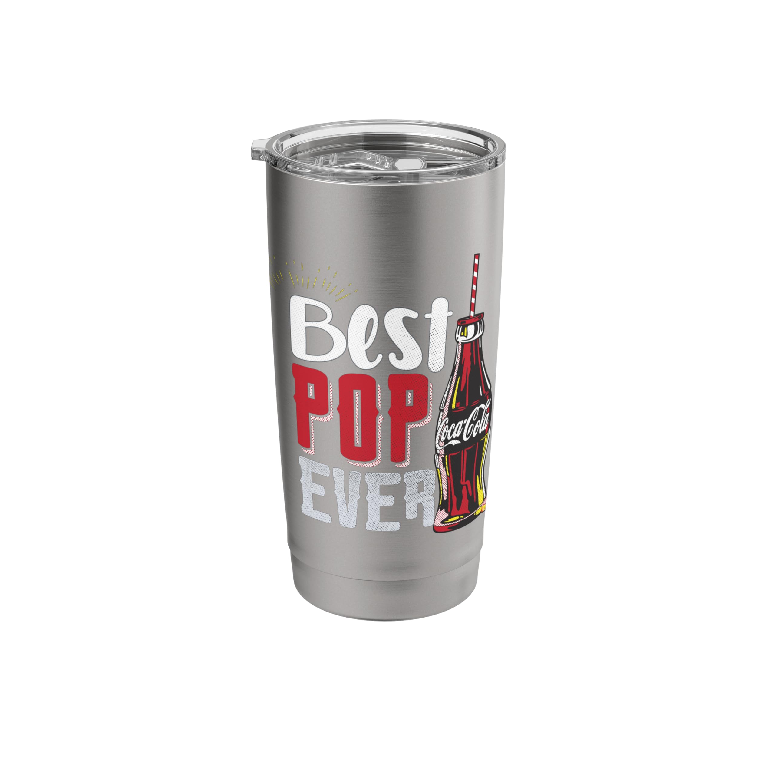 Coca-Cola Father's Day Best Pop Ever Coke Bottle and Straw Stainless Steel Insulated Tumbler