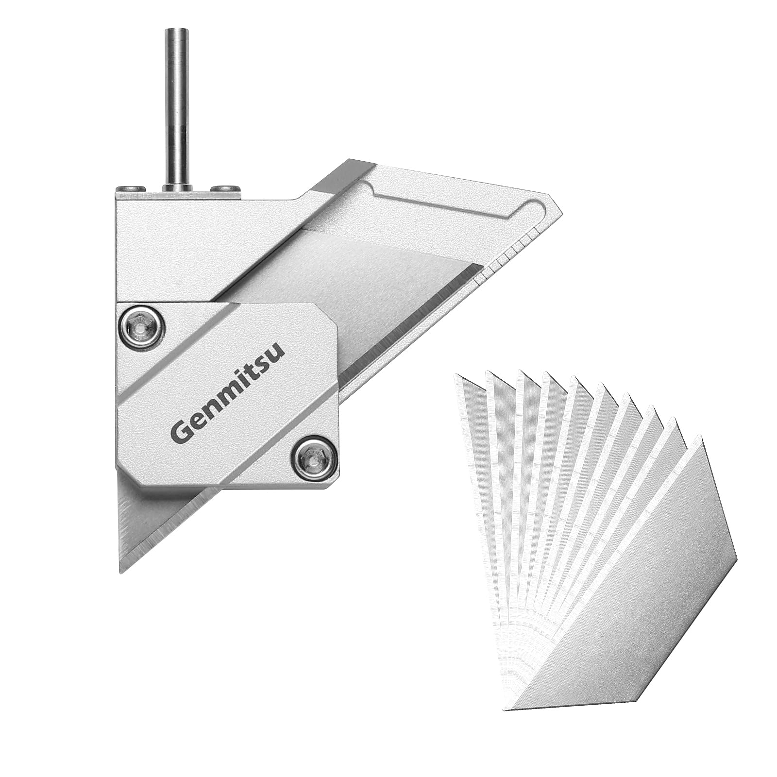 Genmitsu Schleppmesser-Fräser für CNC-Fräsmaschinen, Präzisions-3,2 mm (1/8")-Welle mit Doppellager, schneidet Vinyl, Karton, Kunststoff und Gummi mühelos, 10 Klingen im Lieferumfang enthalten