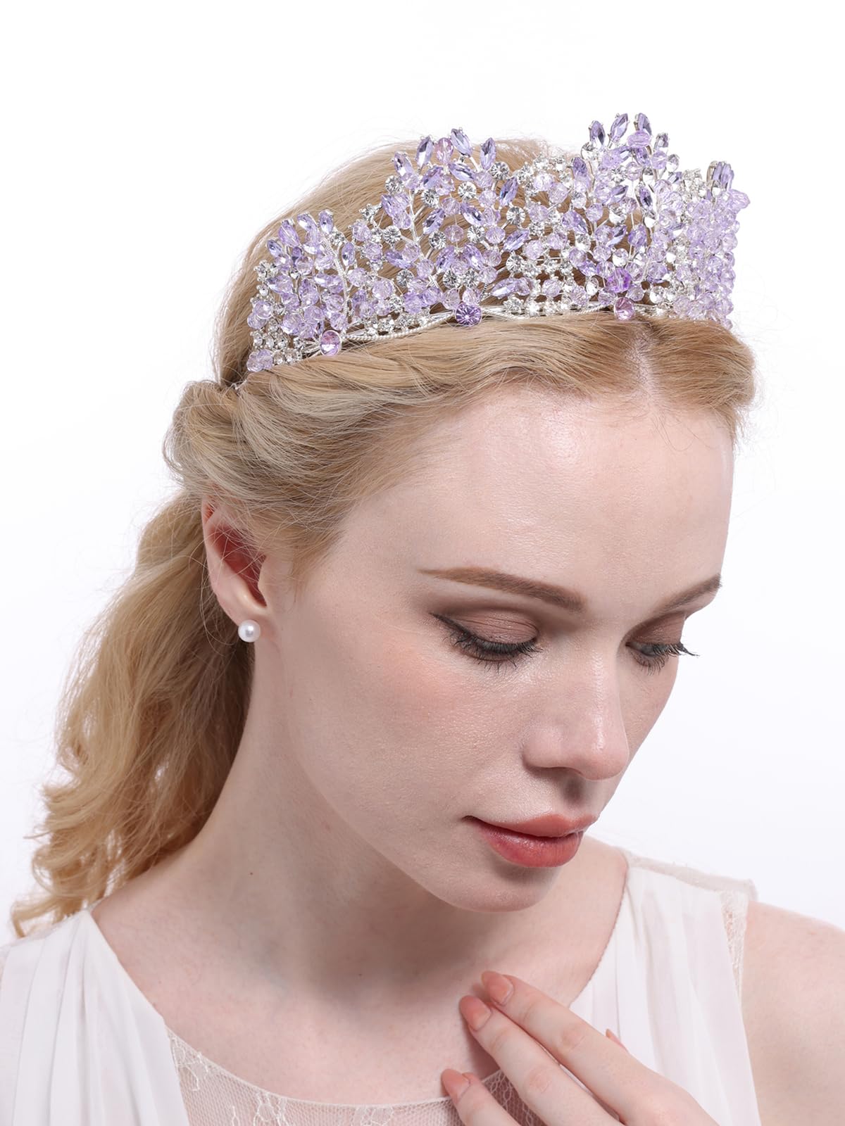 Tiaras y coronas de reina barroca con diamantes de imitación para mujer, diadema brillante de princesa hecha a mano de cristal para quinceañera, Halloween, cumpleaños, baile de graduación,