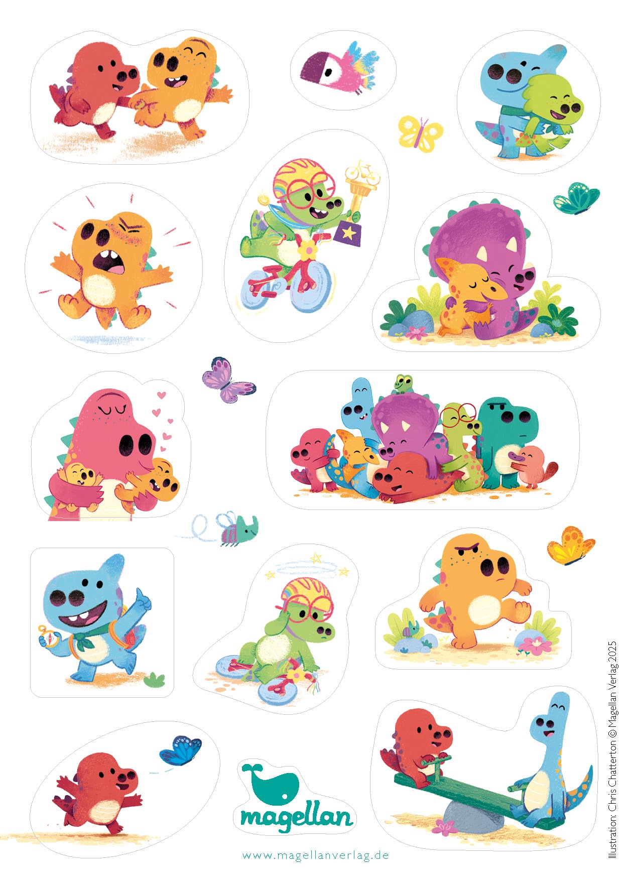 Rachel Bright - Bilder-Buchset für Kinder ab 3 Jahren: Sorgosaurus, Knuddelsaurus, Stampfosaurus, Purzelsaurus, Quasselsaurus, Schüchtisaurus, Sammlosaurus mit einem exklusiven Aufkleberbogen "Saurus"