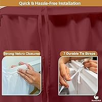 Vista 6 de SlumberWell Falda de cama de microfibra extra larga con volantes para dormitorio de collage, panel de tres lados, fácil ajuste y elegante