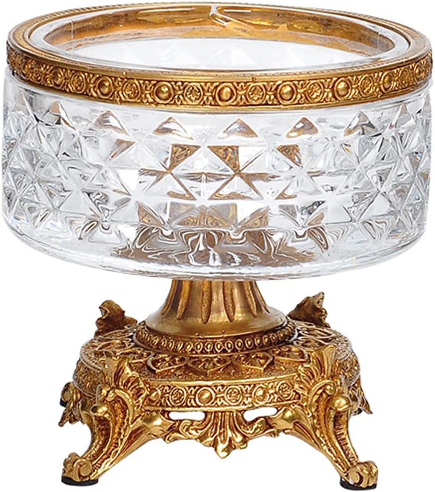 Crystal Glass Candy Bowl, Luxury Dried Fruit Plate with