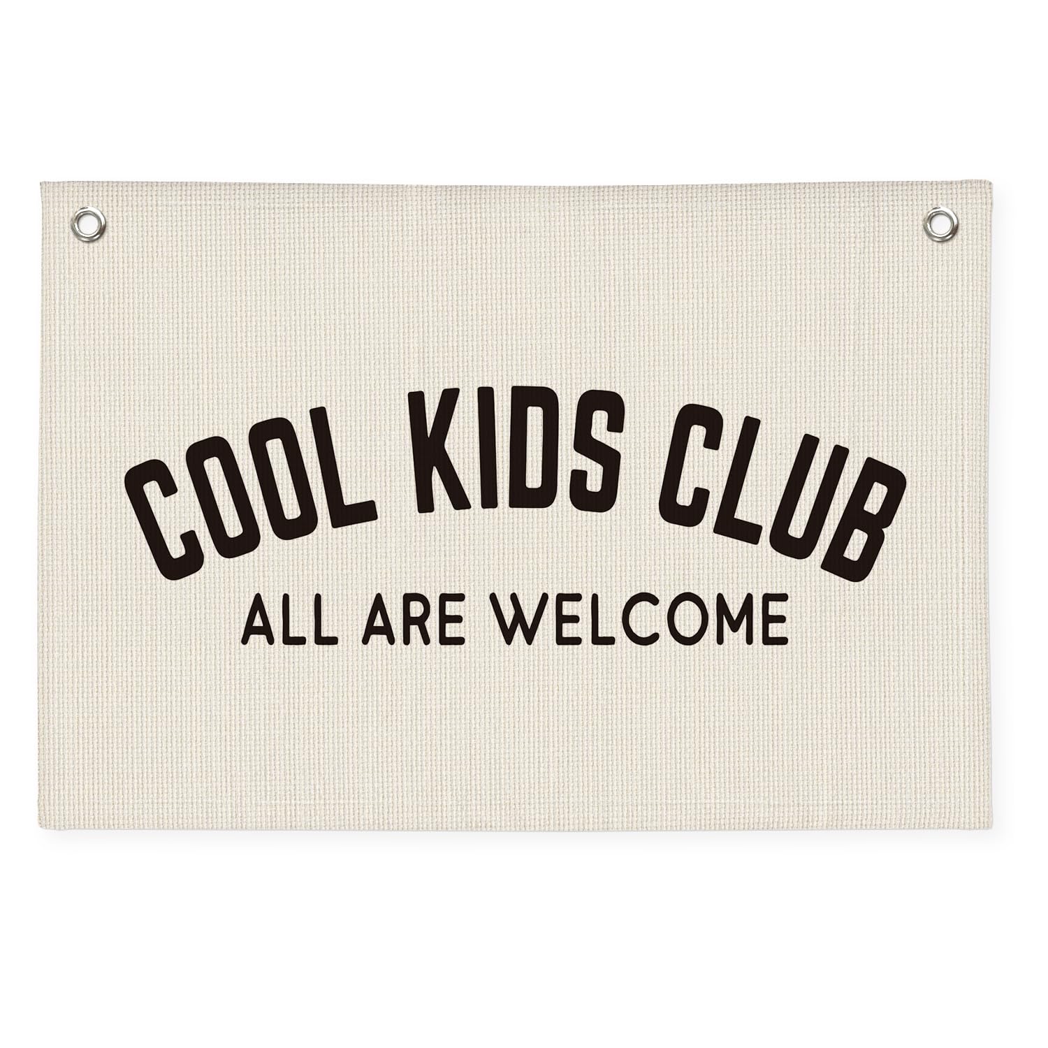 PLKMN Cool Kids Club Banner, Playroom Decor, All Are Welcome Linen Canvas Banner Wall Hanging Flag Decor for Nursery Toddler Room Boys Bedroom 20x30 Inch