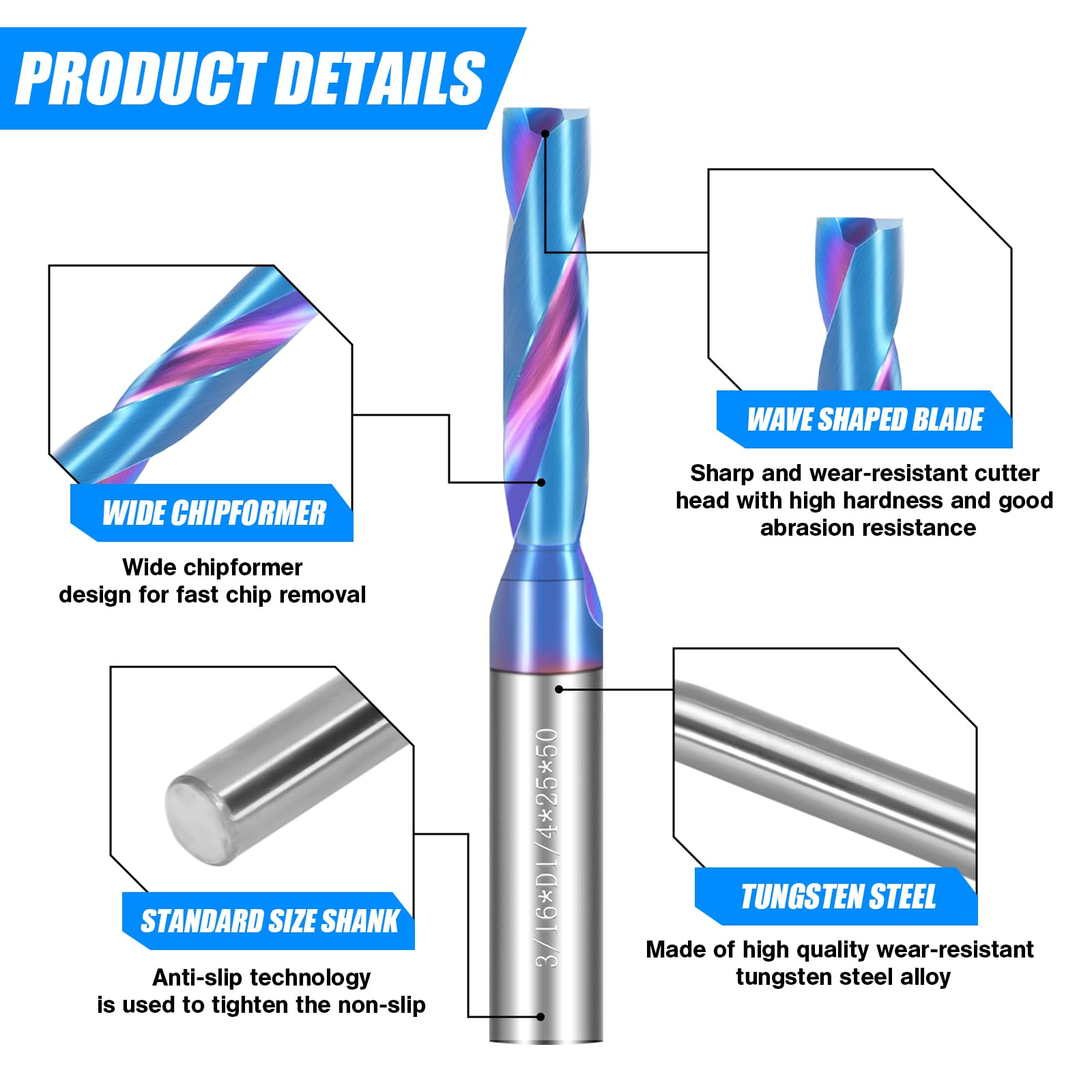 3/16" Carbide Drill Bits - Precision CNC Drilling -4
