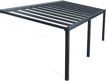 Palram - Canopia Stockholm 11 x 26 Patio Cover Canopy Awning, Gray/Clear | Heavy-Duty Aluminum Polycarbonate Outdoor Gazebo Structure DIY Kit for Patio, Waterproof, 100% UV Protection, Four Seasons
