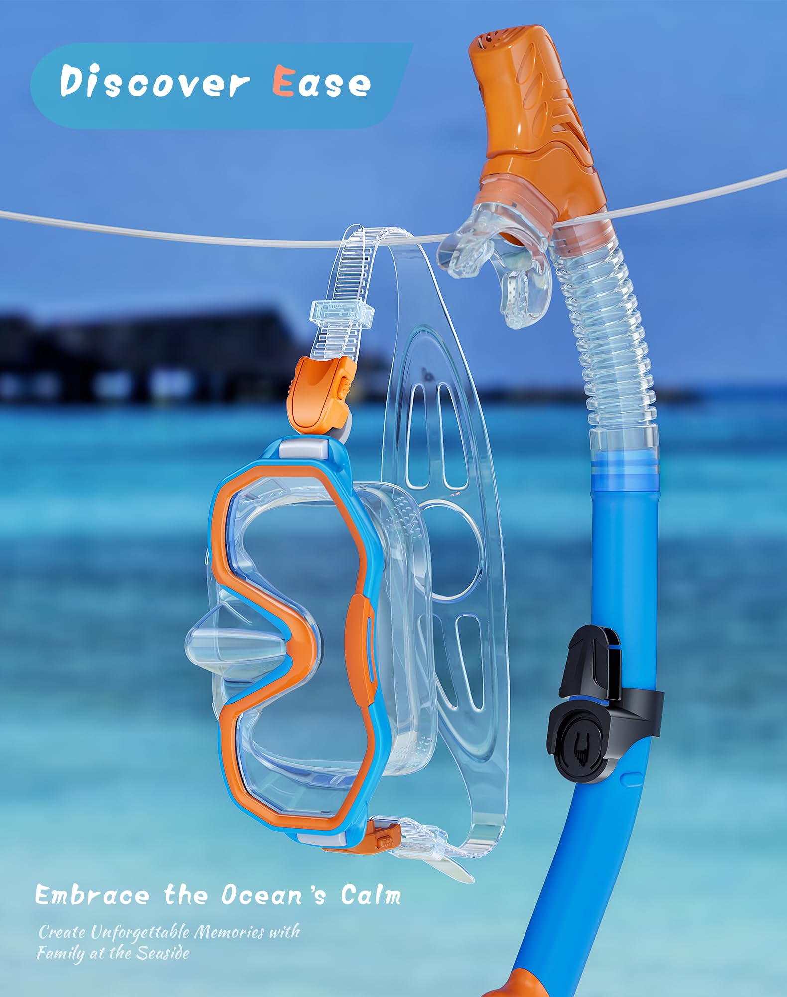 Schnorchelset Erwachsene, Dry Top Atmungsaktive Kostenlose Schnorchelmaske, 180° Panorama Anti-Fog Schnorchel Kit mit Netztasche für Schnorcheln, Tauchen, Schwimmen Reisen