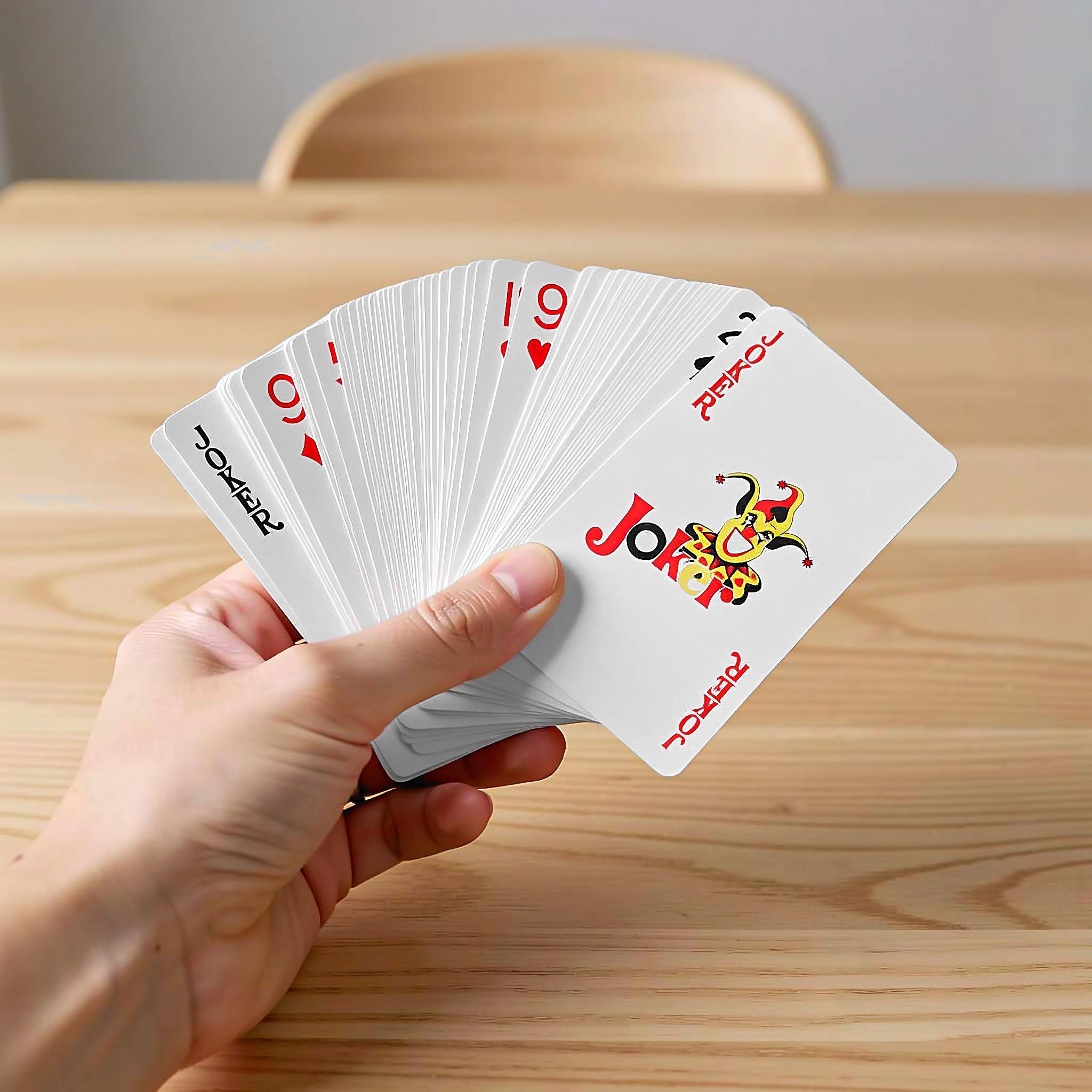 12 Set Carte da Gioco per Guan Dan, Strette Lunghe in Plastica Rossa
