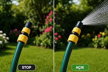 Stoplu Hortum Adaptörü 1/2 - Otomatik Su Kesme Özellikli Hızlı Bağlantı Aparatı