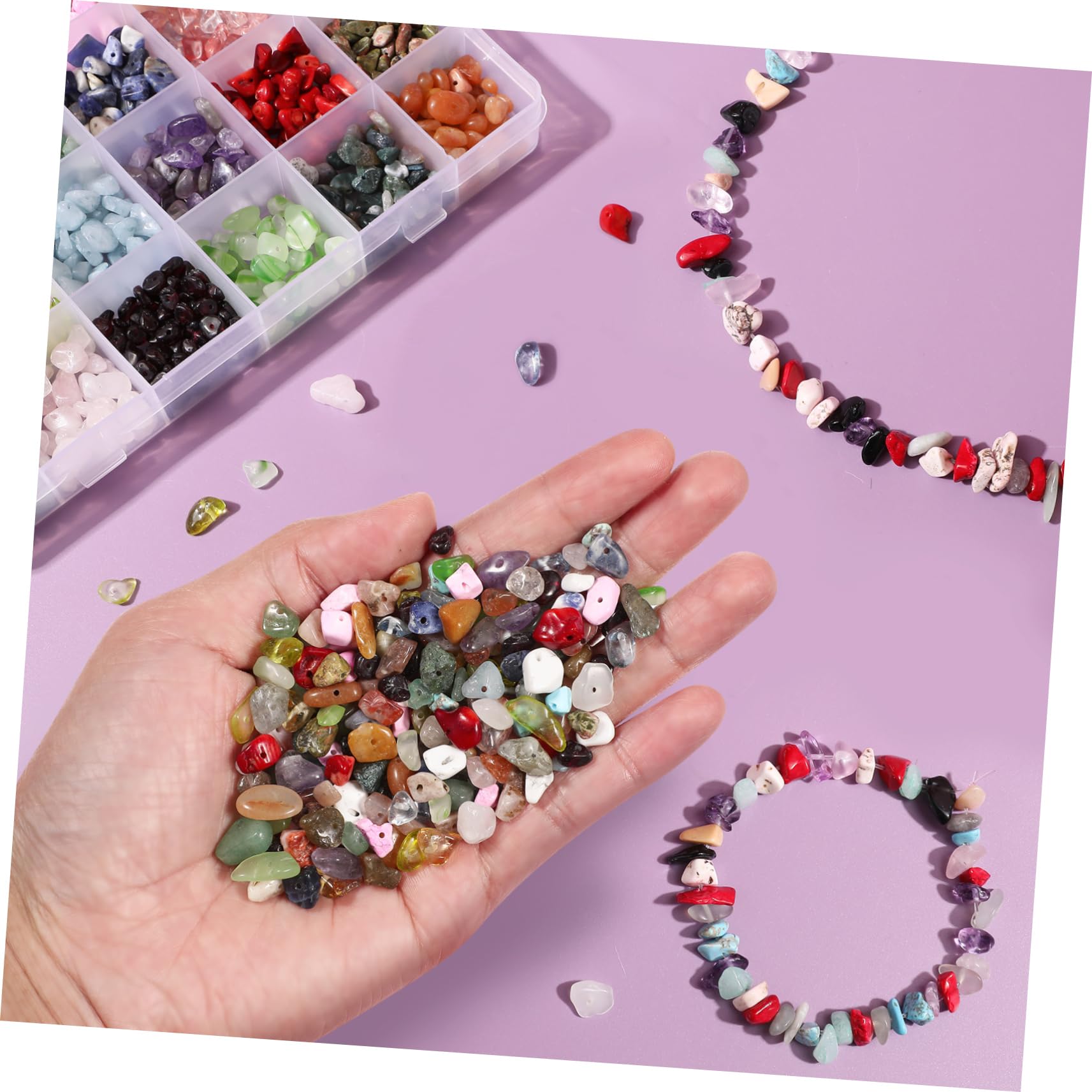 Housoutil Pietre Naturali Perline Distanziatrici Irregolari Perline Fai da Te per Gioielli Accessori per Creazione di Gioielli per Bigiotteria Fai da Te