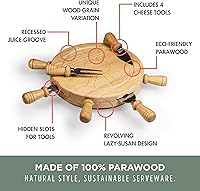 Vista 6 de PICNIC TIME Mariner Cheese Board and Knife Set, Novelty Charcuterie Board Set with Stainless Steel Tools Housed in Helm Case Under the Lid