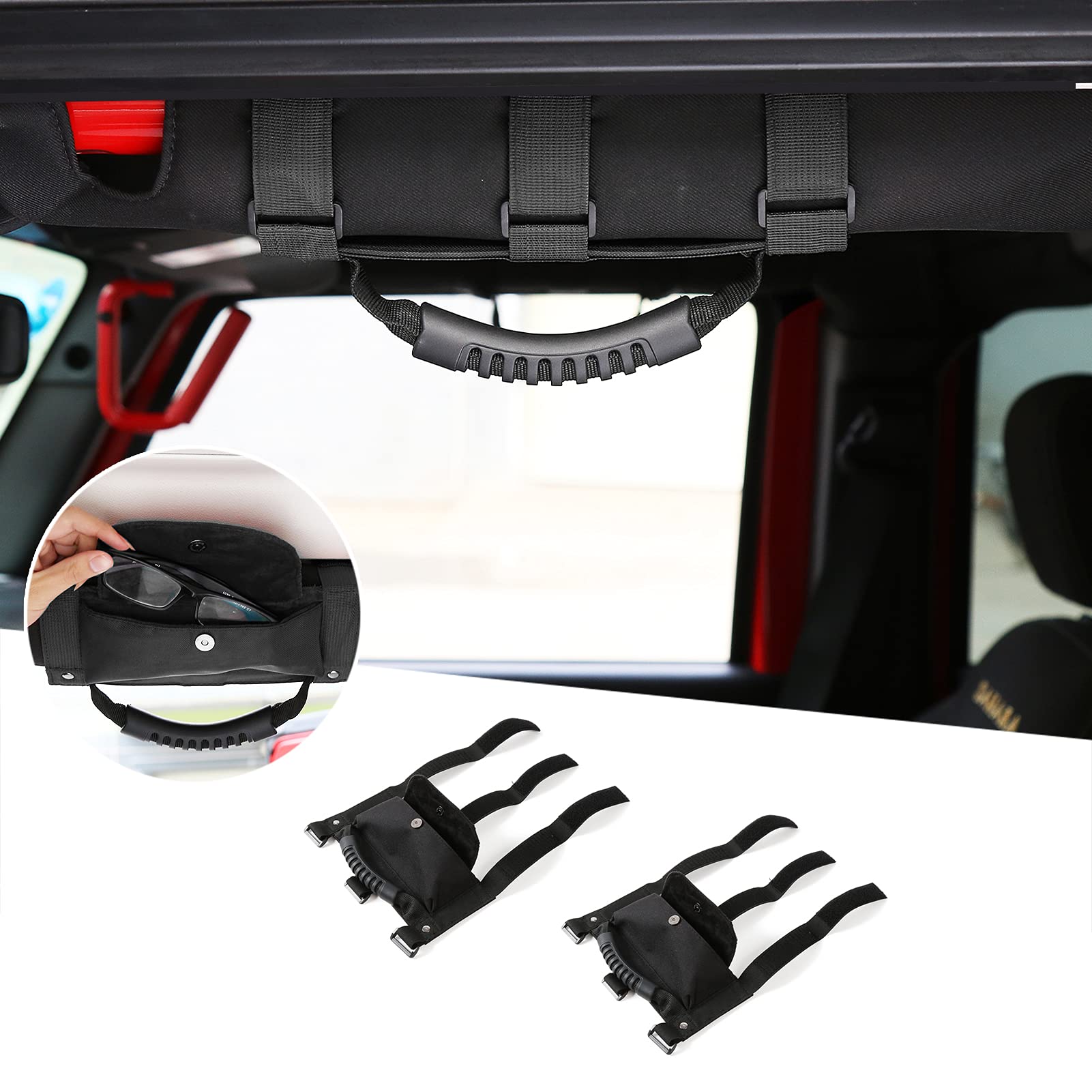 Buy JeCar Grab Handles for Jeep Wrangler, Heavy Duty Roll Bar Grab