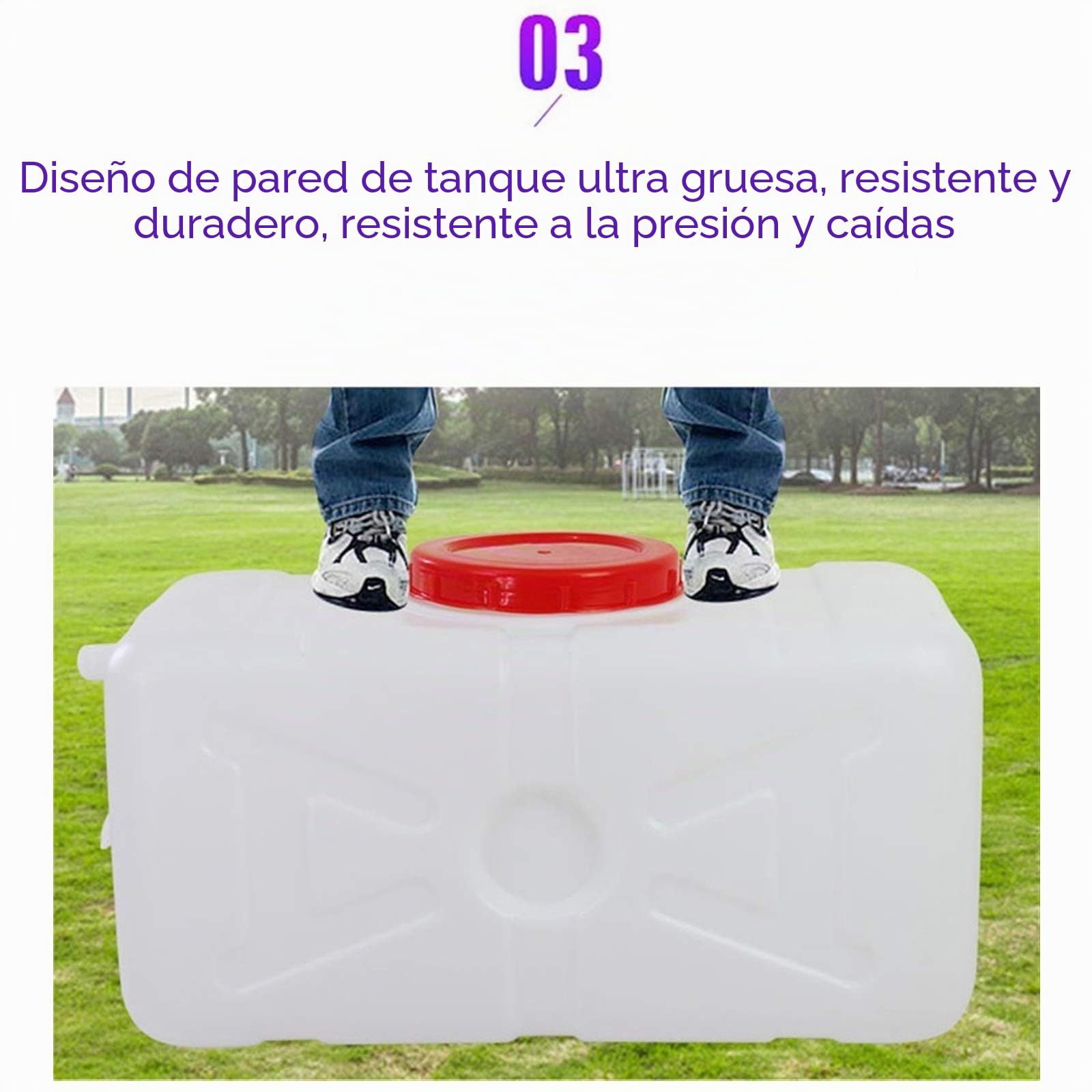 Bidon agua 50L/96L/150L Tanque De Plástico De Calidad Alimentaria De Los Hogares Bañera De Gran Tamaño Gruesa Horizontal Agua Tanque Rectangular Exterior Del Tanque De Almacenamiento De Gran(Size:50L)