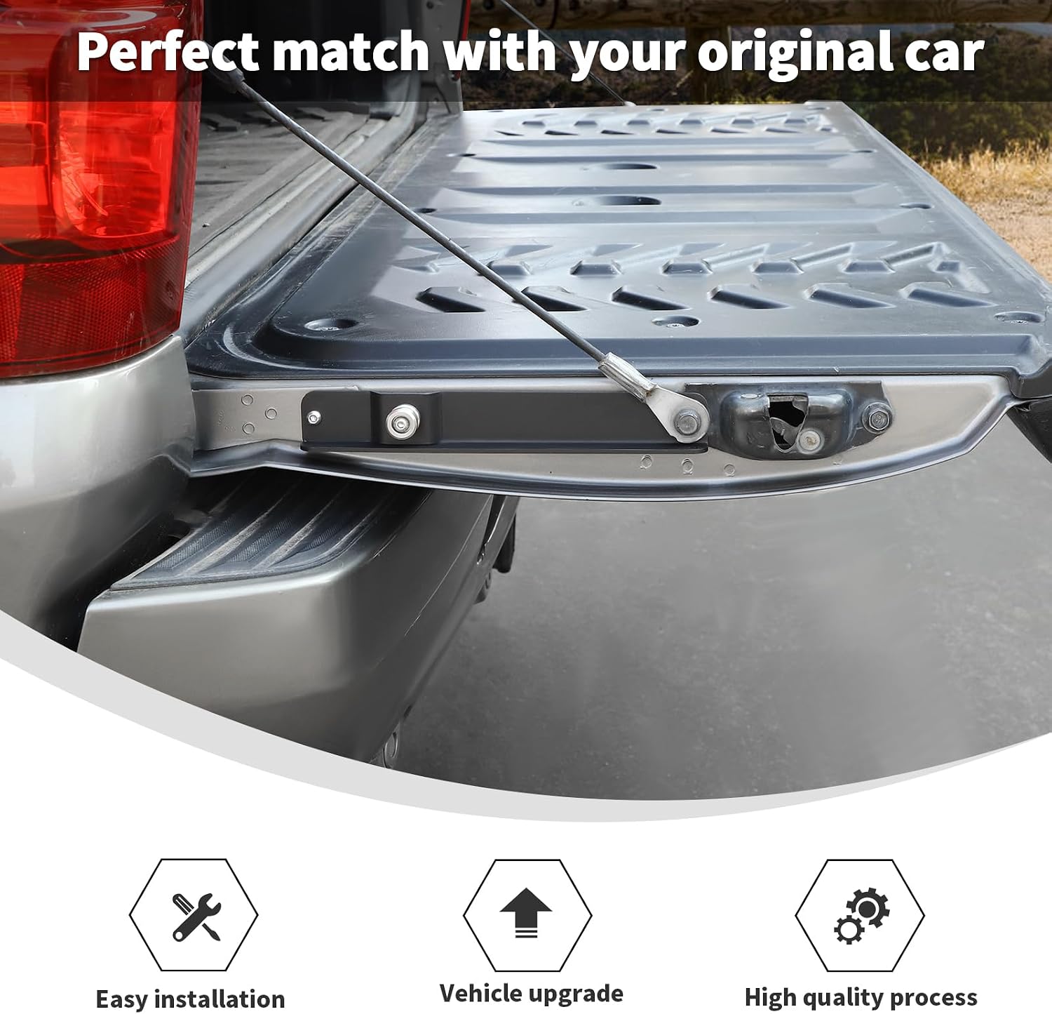 Linskip Mid-Position Tailgate Support Kit Compatible with 2007 2008 2009 2010 2011 2012 2013 Chevy Avalanche, Adjustable Tailgate Load Stop for Avalanche Exterior Accessories