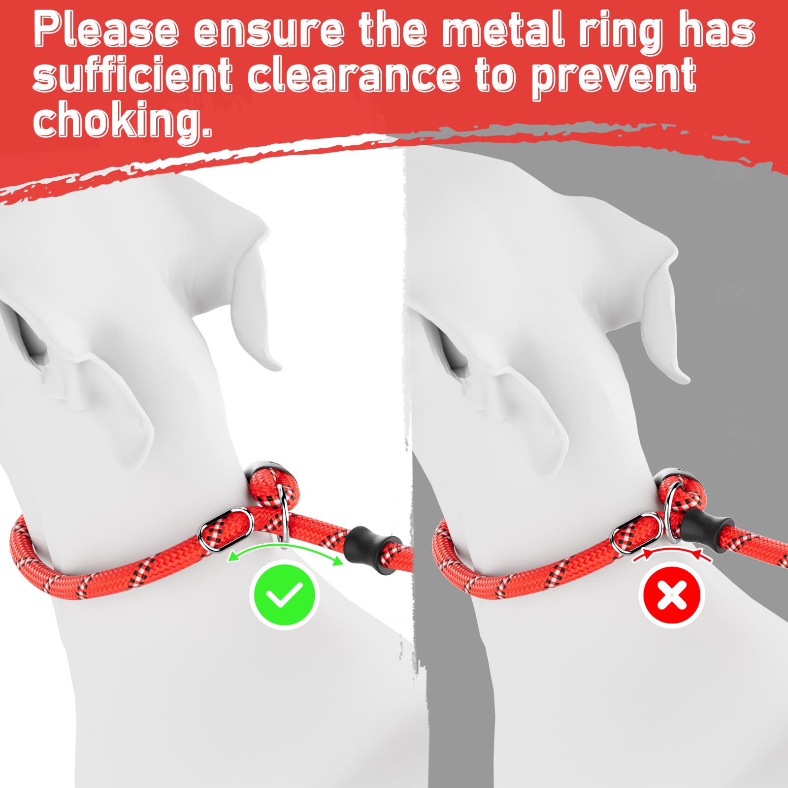 Kdsvakd Slip Lead for Dogs No Pull Training Leash with Double Comfortable Handles and Collar Attachment - Image 4