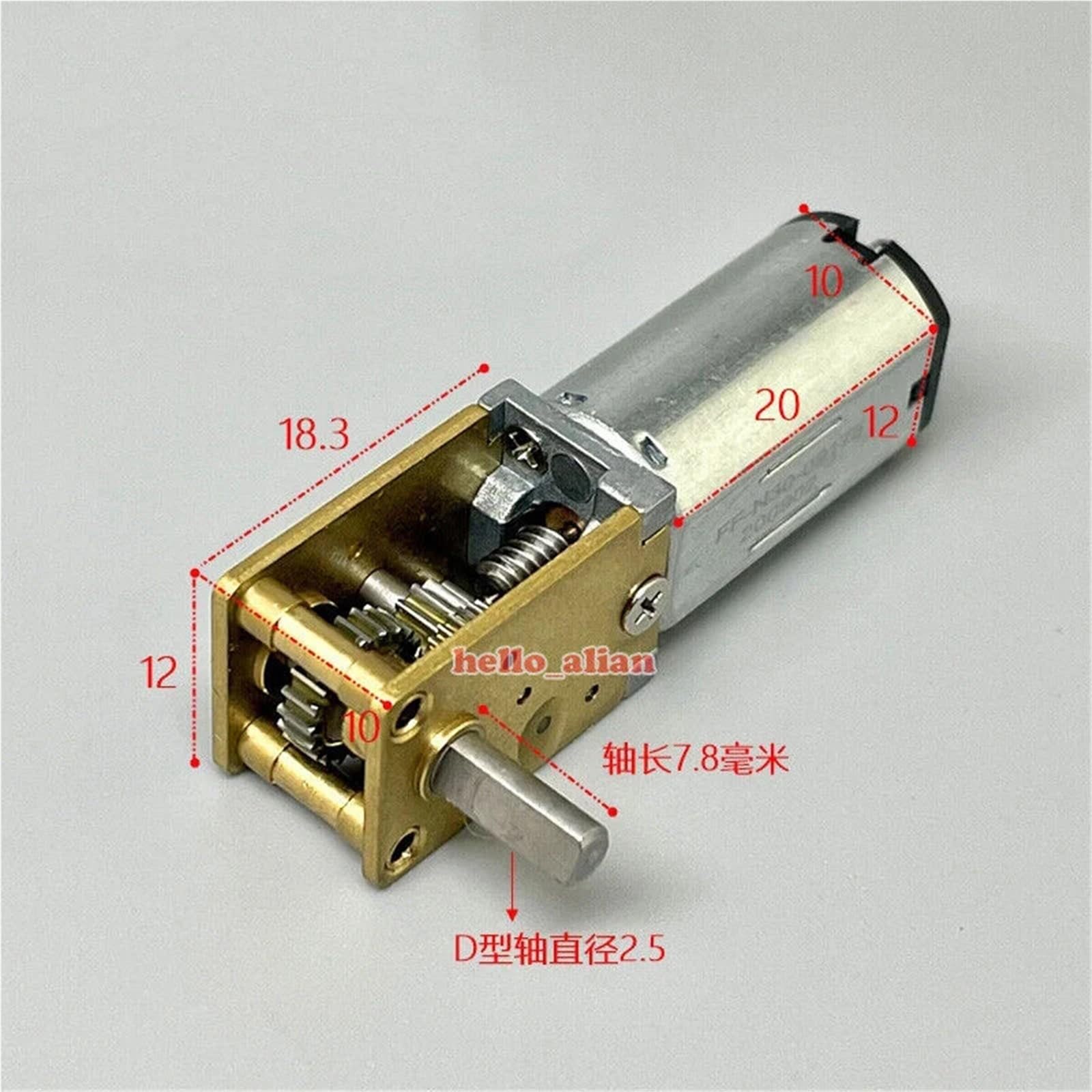 N30 Vollmetall-Getriebemotor DC 3V-12V 135RPM-580RPM Langsamer Motor mit großer Drehmomentreduzierung 1Stk