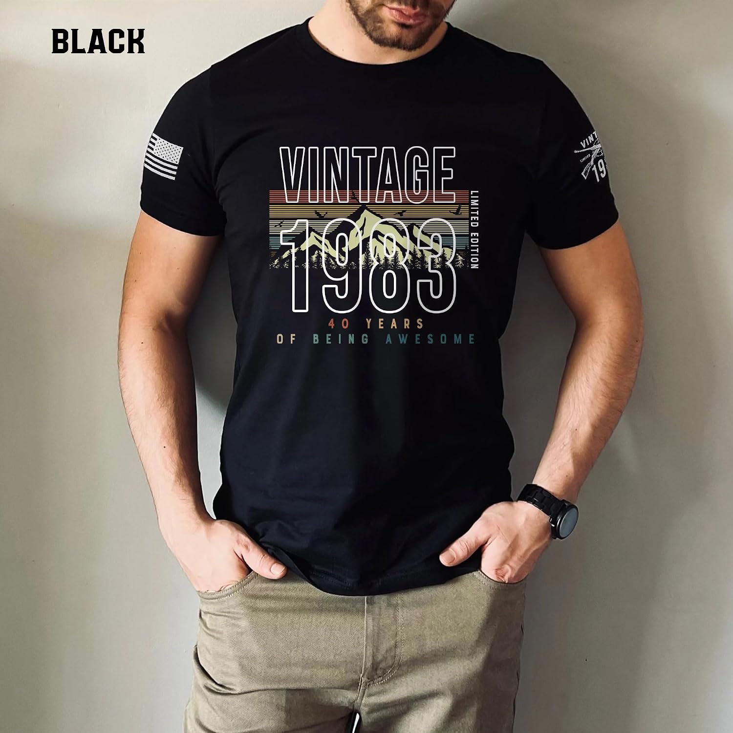Vintage 1983 T Shirts for Men, 40 Year Old Gifts for Men Shirt, 40th Birthday Shirts 6