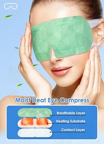 Miniatura 2 de Máscara de ojos de calor de vapor para ojos secos, máscara de ojos calentada desechable, compresa de ojos cálida para ojeras, máscara de ojos de spa