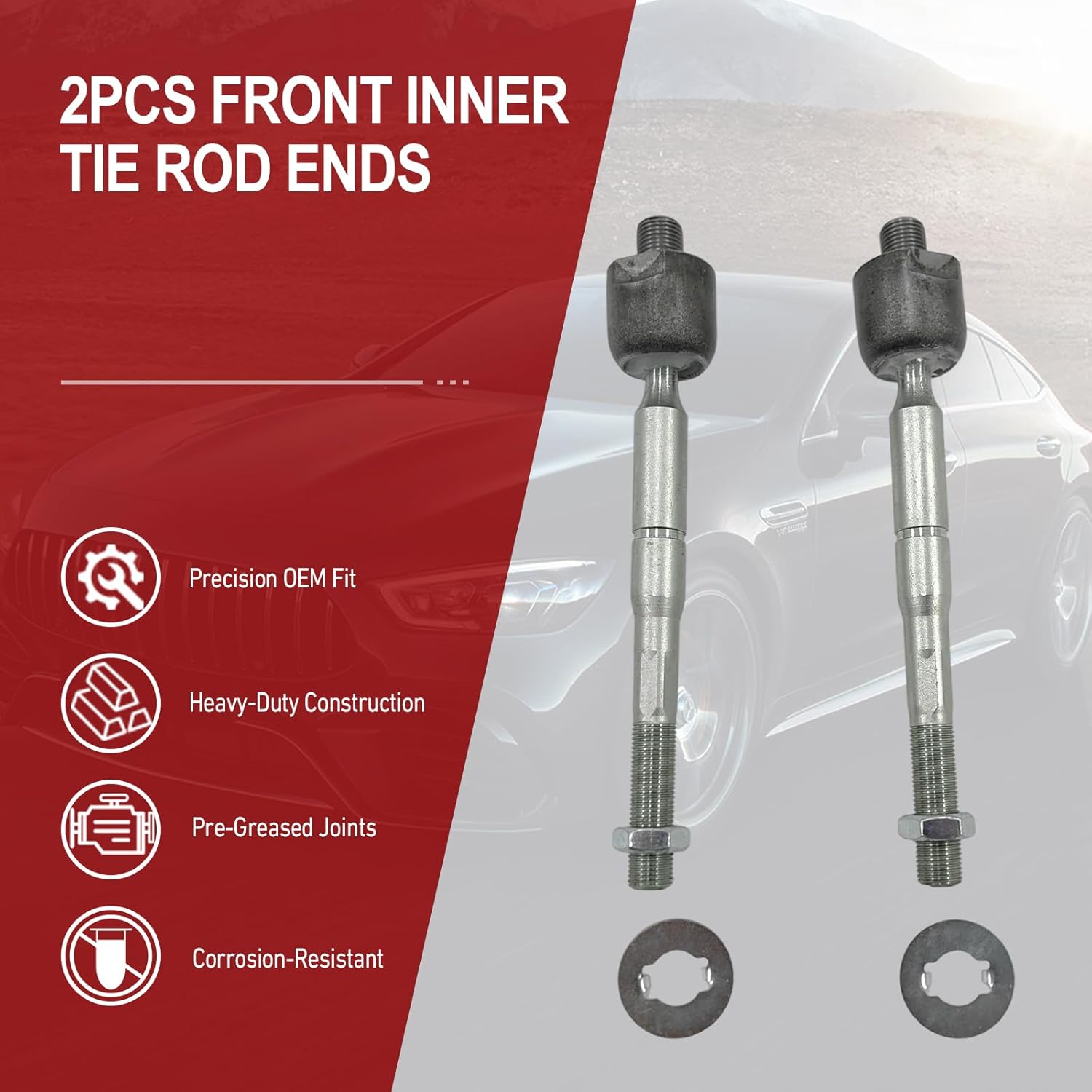 2PCS Front Inner Tie Rod Ends Compatible with Lexus ES300h ES350 2013 2014 2015 2016 2017 2018 Toyota Avalon Camry 2012 2013 2014 2015 2016 2017 2018 Replaces OE EV801497