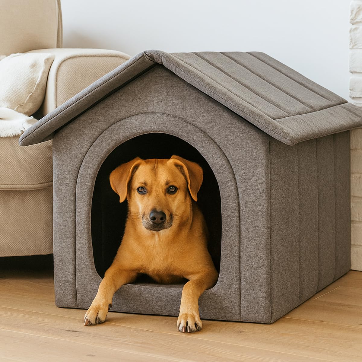 Hundehöhle Hundebett Hundehaus Hundehütte S-XXXL Ökoleinen viele Farben